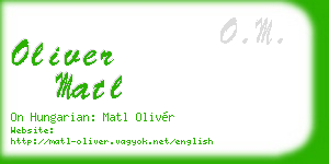 oliver matl business card